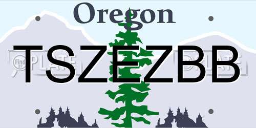 TSZEZBB Oregon License Plate