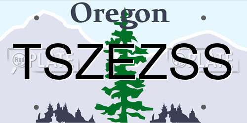 TSZEZSS Oregon License Plate