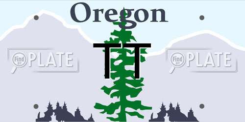 TT Oregon License Plate
