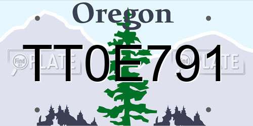 TT0E791 Oregon License Plate