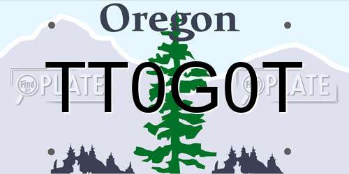 TT0G0T Oregon License Plate