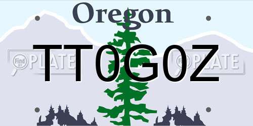 TT0G0Z Oregon License Plate