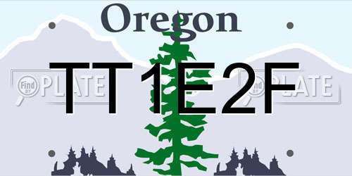 TT1E2F Oregon License Plate