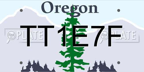 TT1E7F Oregon License Plate