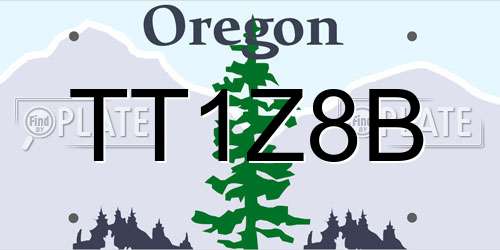 TT1Z8B Oregon License Plate