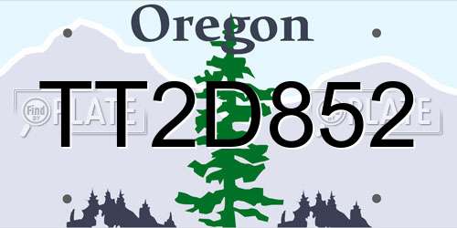 TT2D852 Oregon License Plate