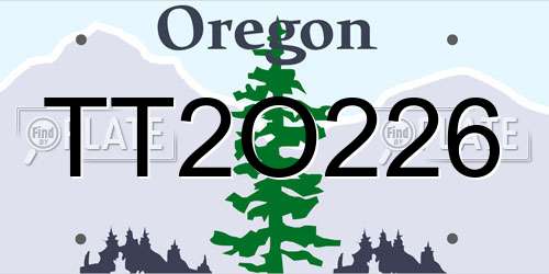 TT2O226 Oregon License Plate