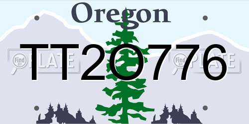 TT2O776 Oregon License Plate