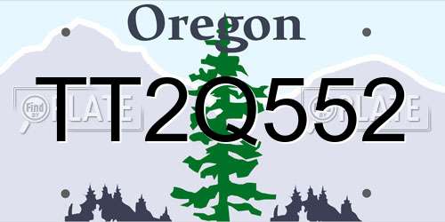 TT2Q552 Oregon License Plate