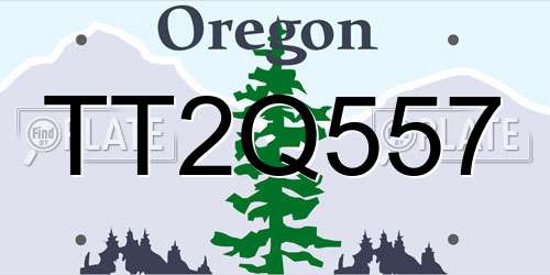 TT2Q557 Oregon License Plate