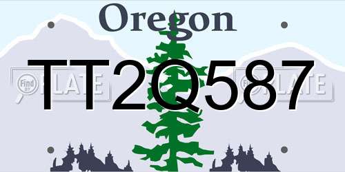 TT2Q587 Oregon License Plate