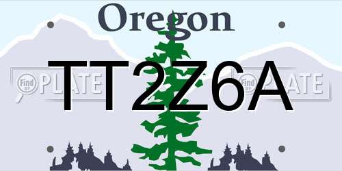TT2Z6A Oregon License Plate