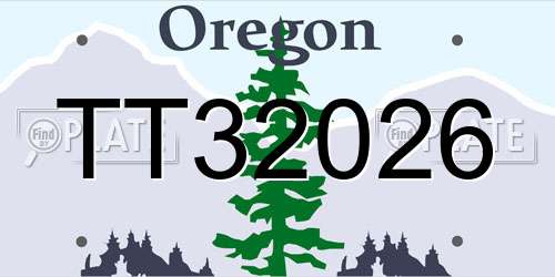 TT32026 Oregon License Plate