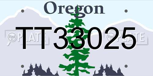 TT33025 Oregon License Plate