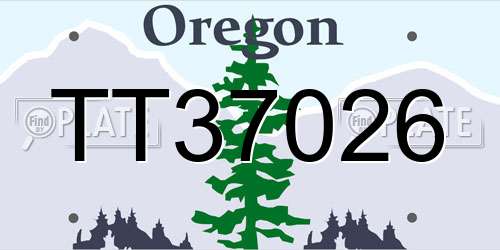 TT37026 Oregon License Plate