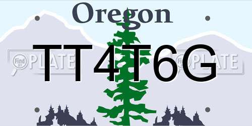 TT4T6G Oregon License Plate