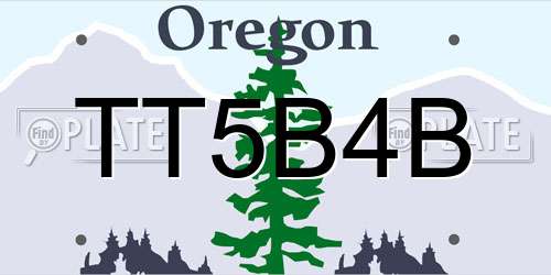 TT5B4B Oregon License Plate