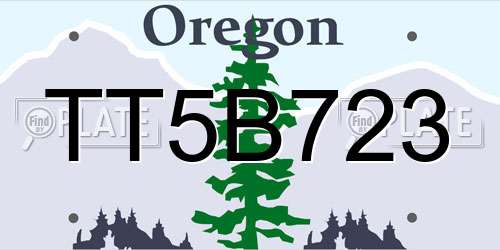 TT5B723 Oregon License Plate