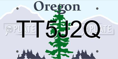 TT5J2Q Oregon License Plate