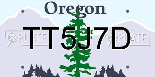 TT5J7D Oregon License Plate