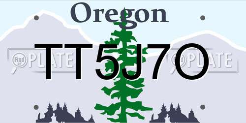 TT5J7O Oregon License Plate