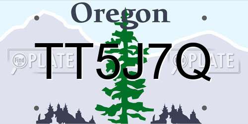 TT5J7Q Oregon License Plate