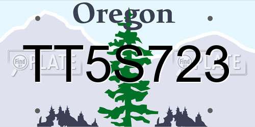 TT5S723 Oregon License Plate