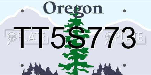 TT5S773 Oregon License Plate