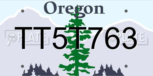 TT5T763 Oregon License Plate
