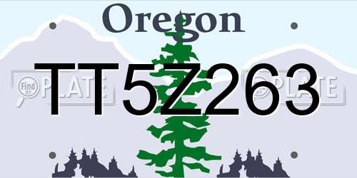 TT5Z263 Oregon License Plate