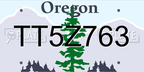 TT5Z763 Oregon License Plate
