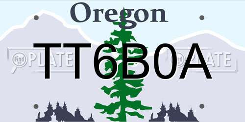 TT6B0A Oregon License Plate