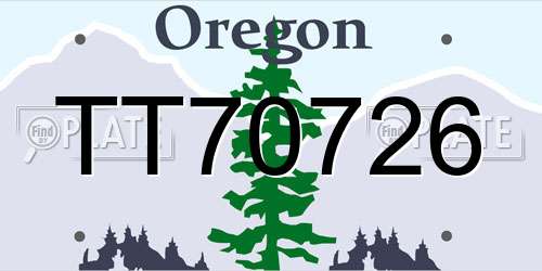 TT70726 Oregon License Plate