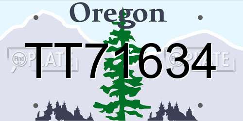 TT71634 Oregon License Plate