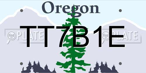 TT7B1E Oregon License Plate