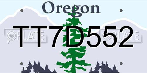 TT7D552 Oregon License Plate