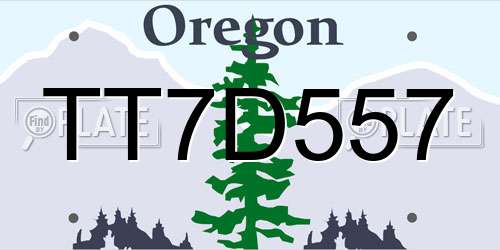 TT7D557 Oregon License Plate