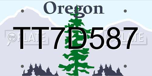 TT7D587 Oregon License Plate