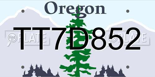 TT7D852 Oregon License Plate