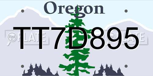 TT7D895 Oregon License Plate