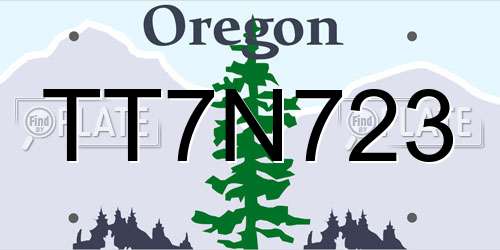 TT7N723 Oregon License Plate