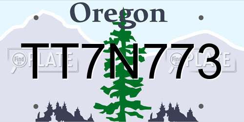 TT7N773 Oregon License Plate