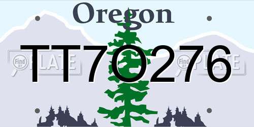TT7O276 Oregon License Plate