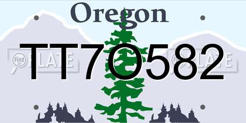 TT7O582 Oregon License Plate