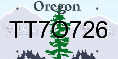 TT7O726 Oregon License Plate