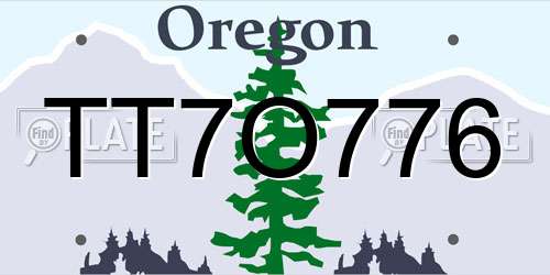 TT7O776 Oregon License Plate