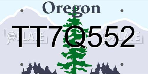 TT7Q552 Oregon License Plate