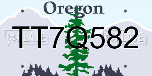 TT7Q582 Oregon License Plate