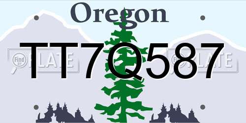 TT7Q587 Oregon License Plate