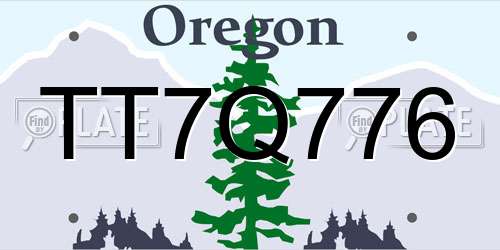 TT7Q776 Oregon License Plate